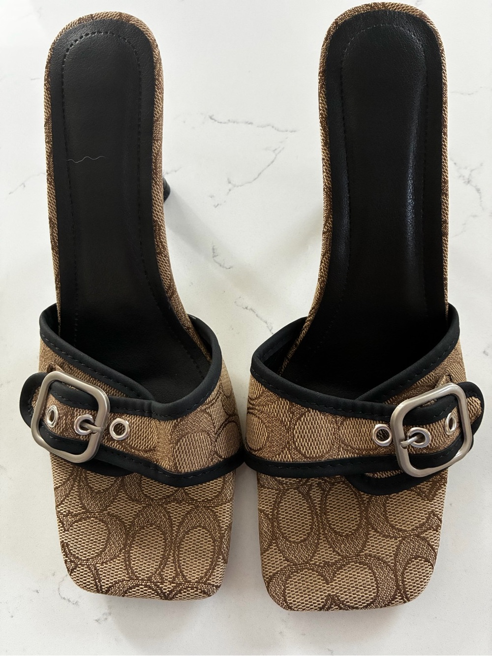 NEW Fashion C heels with buckle brown black size 40/8